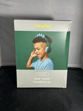 heyday Kids Wired Headphones - Dinosaur, Adjustable Headband, Volume Limiting